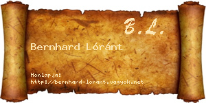Bernhard Lóránt névjegykártya